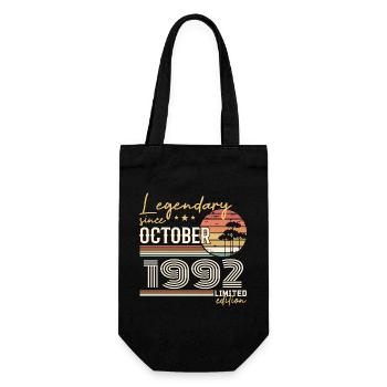 October 1992 Gift - Awesome Since October 1992 - Gift Bag for Bottles - black - Front