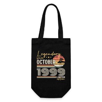 Oktober 1999 Geschenk - Genial seit Oktober 1999 - Geschenkbeutel für Flaschen - Schwarz - Vorne