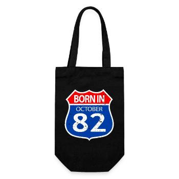 Born_in_October_82 - Gift Bag for Bottles - black - Front