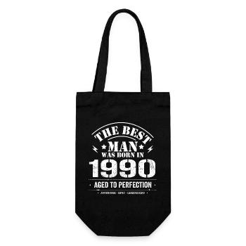 Geboren im 1990 Geburtstag 1990 - 35 Jahre Retro - Geschenkbeutel für Flaschen - Schwarz - Vorne