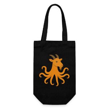 Der Oktopus oder Ziegen-Oktopus - Geschenkbeutel für Flaschen - Schwarz - Vorne