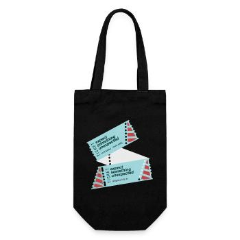 GODNEWS Everyday Tourist »Ticket« - Gift Bag for Bottles - black - Front