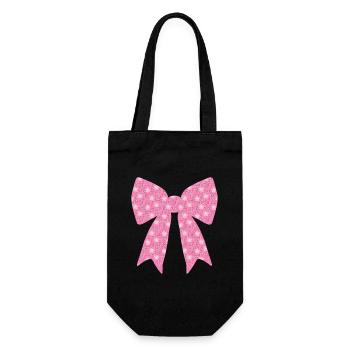 Pink Ribbon - Gift Bag for Bottles - black - Front