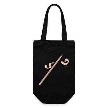 Crayon avec gomme – Motif de dessin créatif - Sac à bouteille - noir - Devant