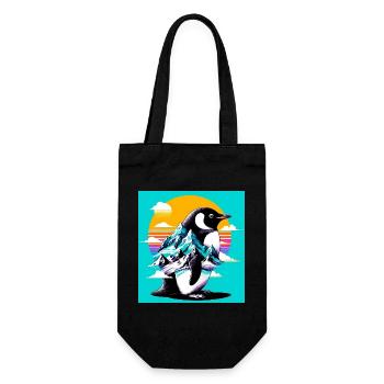 penguin - Gift Bag for Bottles - black - Front