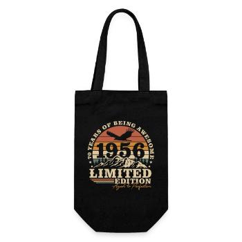 70. Geburtstag Geschenk Jahrgang 1956 geboren  - Geschenkbeutel für Flaschen - Schwarz - Vorne