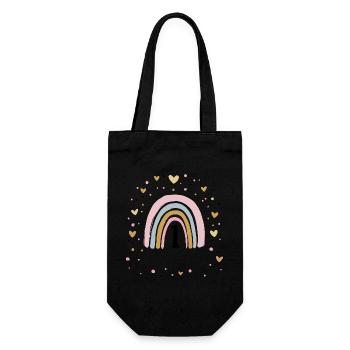 First Birthday Girl Rainbow 1 Year Old - Gift Bag for Bottles - black - Front