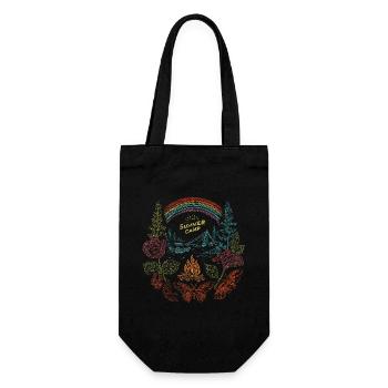 Summer Camp – Colorful Retro Nature Design - Gift Bag for Bottles - black - Front