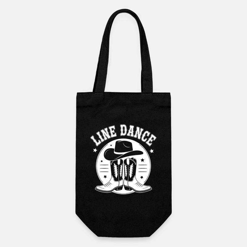 Line Dance Cowboy - Geschenkbeutel für Flaschen - Schwarz