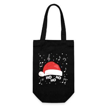Chopeau de Noël musical avec notes musicales - Sac à bouteille - noir - Devant