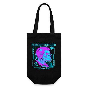 Cool DJ Skull | Techno Musik Kopfhörer Kids Street - Geschenkbeutel für Flaschen - Schwarz - Vorne