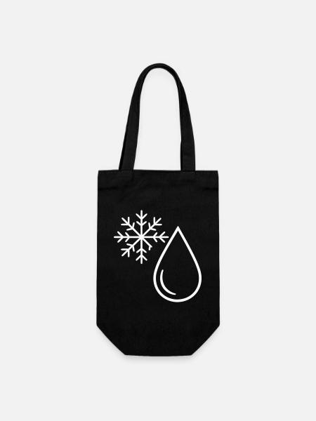 Schnee und Minimalist Drop - Geschenkbeutel für Flaschen - Schwarz