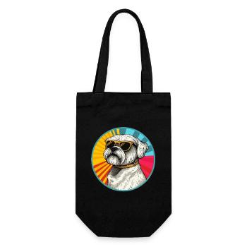 Sunburst Pup with Retro Sunglasses - Gift Bag for Bottles - black - Front