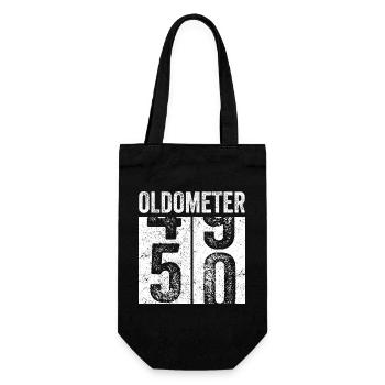 Oldometer 50 – Lustiges 50. Geburtstag  - Geschenkbeutel für Flaschen - Schwarz - Vorne