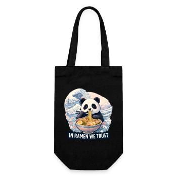 Panda Ramen Nudel Bowl - Geschenkbeutel für Flaschen - Schwarz - Vorne