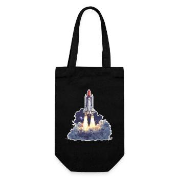 Astronomische Raumraketenstart-Erkundung - Geschenkbeutel für Flaschen - Schwarz - Vorne