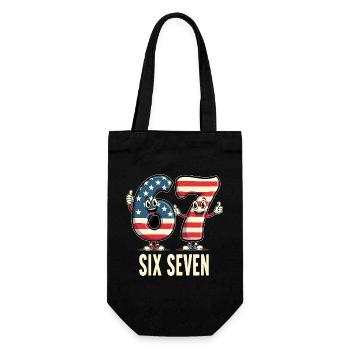 US Flag 67 Memes Six Seven - Gift Bag for Bottles - black - Front