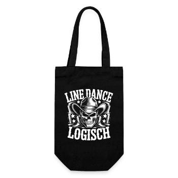 Line Dance Logisch Skull - Geschenkbeutel für Flaschen - Schwarz - Vorne