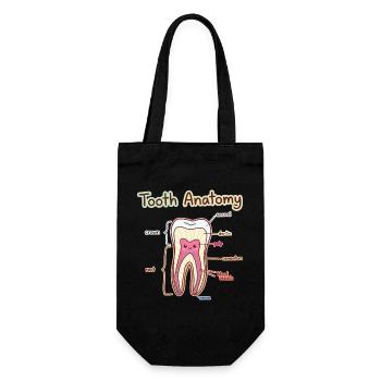 Tooth Anatomy Dental Assistant Dentist - Gift Bag for Bottles - black - Front