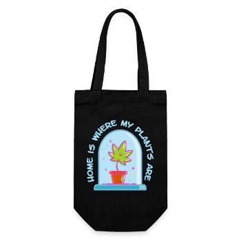 Home is where my plants are - Gift Bag for Bottles - black - Front