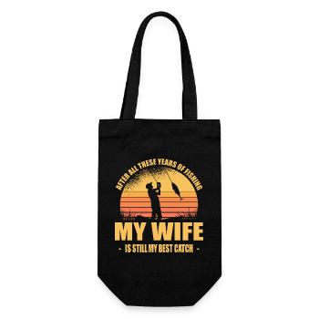 Épouse et tenue de pêcheur drôle de pêcheur - Sac à bouteille - noir - Devant