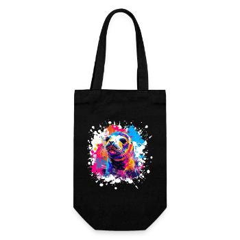 Color Explosion Seal Popart - Gift Bag for Bottles - black - Front
