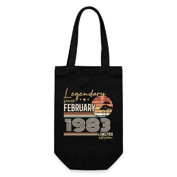 Février 1983 anniversaire 1983 légendes Février - Sac à bouteille - noir - Devant