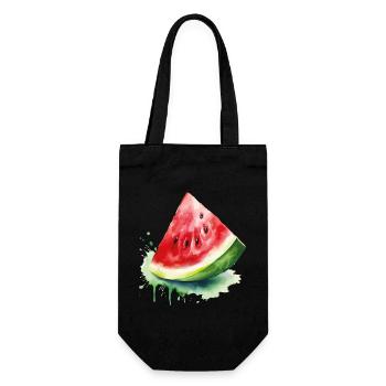 Wassermelone Aquarell Splash - Geschenkbeutel für Flaschen - Schwarz - Vorne