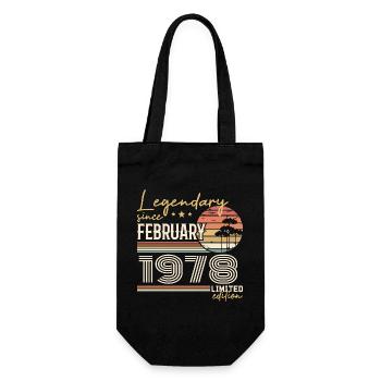 Février 1978 anniversaire 1978 légendes Février - Sac à bouteille - noir - Devant