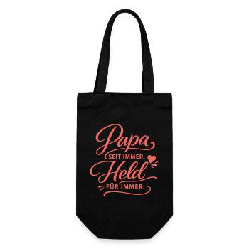 Dad Hero Forever – Father's Day Gift - Gift Bag for Bottles - black - Front