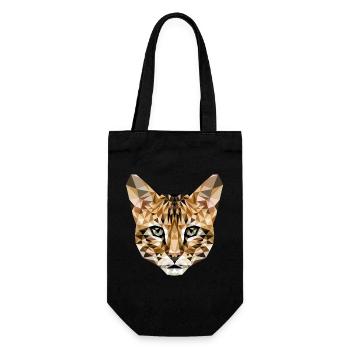 Savannah Katze Cat Mama Süße Serval Leopard Katzen - Geschenkbeutel für Flaschen - Schwarz - Vorne