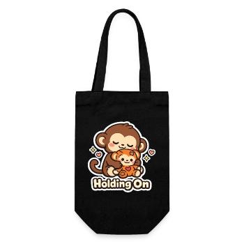 Punch Macaque Holding On - Gift Bag for Bottles - black - Front