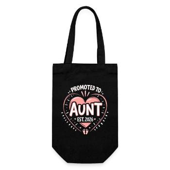 Aunt 2026 Aunt 2026 Promoted to Aunt 2026 - Gift Bag for Bottles - black - Front