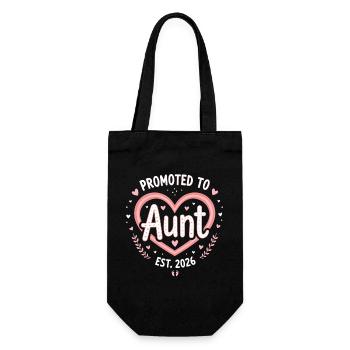 Aunt 2026 Aunt 2026 Promoted to Aunt 2026 - Gift Bag for Bottles - black - Front