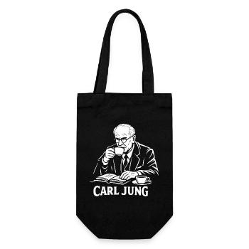 Carl Jung Kaffee-Studien-Tee - Geschenkbeutel für Flaschen - Schwarz - Vorne