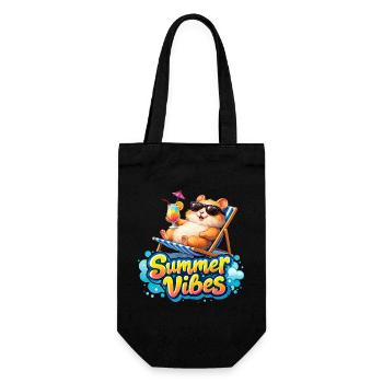 Hamster Summer Vibes - Geschenkbeutel für Flaschen - Schwarz - Vorne