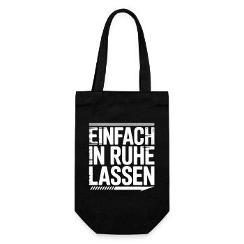 Einfach in Ruhe lassen Typo - Geschenkbeutel für Flaschen - Schwarz - Vorne