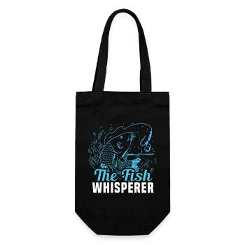 The Fish Whisperer – Funny Angler Saying - Gift Bag for Bottles - black - Front