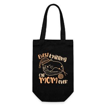 Meilleure maman de chat tricotée de tous les temps - Sac à bouteille - noir - Devant
