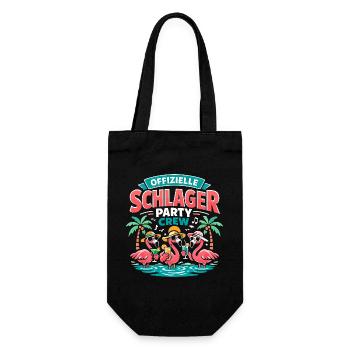 Schlager Party Crew Flamingo Offiziell - Geschenkbeutel für Flaschen - Schwarz - Vorne