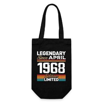 April 1968 Retro April 1968 Geburtstagsgeschenk - Geschenkbeutel für Flaschen - Schwarz - Vorne