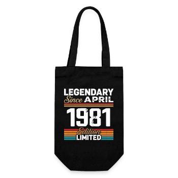 April 1981 Retro April 1981 Geburtstagsgeschenk - Geschenkbeutel für Flaschen - Schwarz - Vorne