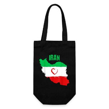 Iranian Heart Flag - Gift Bag for Bottles - black - Front