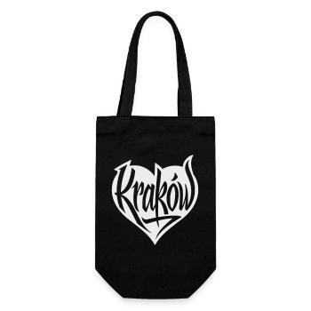 Krakau, Krakow Herz Graffiti - Geschenkbeutel für Flaschen - Schwarz - Vorne