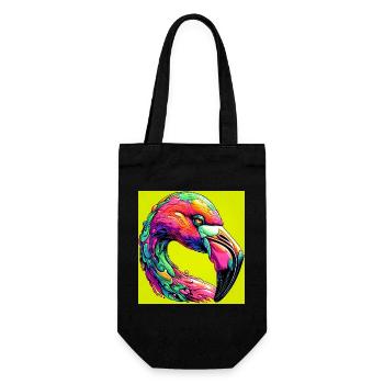 Flamingo - Geschenkbeutel für Flaschen - Schwarz - Vorne