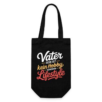 Vater Lifestyle Spruch Papa Geschenkidee - Geschenkbeutel für Flaschen - Schwarz - Vorne