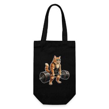 Katze Bodybuilding - Geschenkbeutel für Flaschen - Schwarz - Vorne