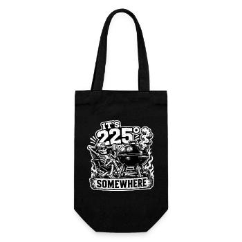 It's 225° Somewhere BBQ Grill Skeleton - Gift Bag for Bottles - black - Front