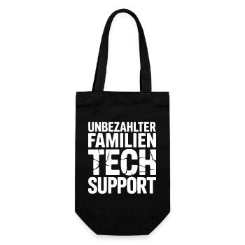 Unbezahlter Familien Tech Support - Geschenkbeutel für Flaschen - Schwarz - Vorne