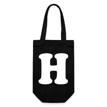 Large H Style Print | Letter H | H Logo - Gift Bag for Bottles - black - Front